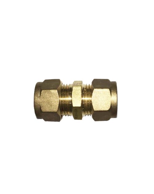 8MM X 8MM STRAIGHT COMPRESSION  COUPLER BRASS