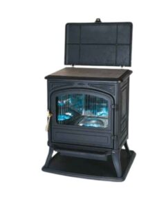 FRANCO BELGE BURGUNDY OIL 10KW STOVE BLACK WITH COOKING PLATE