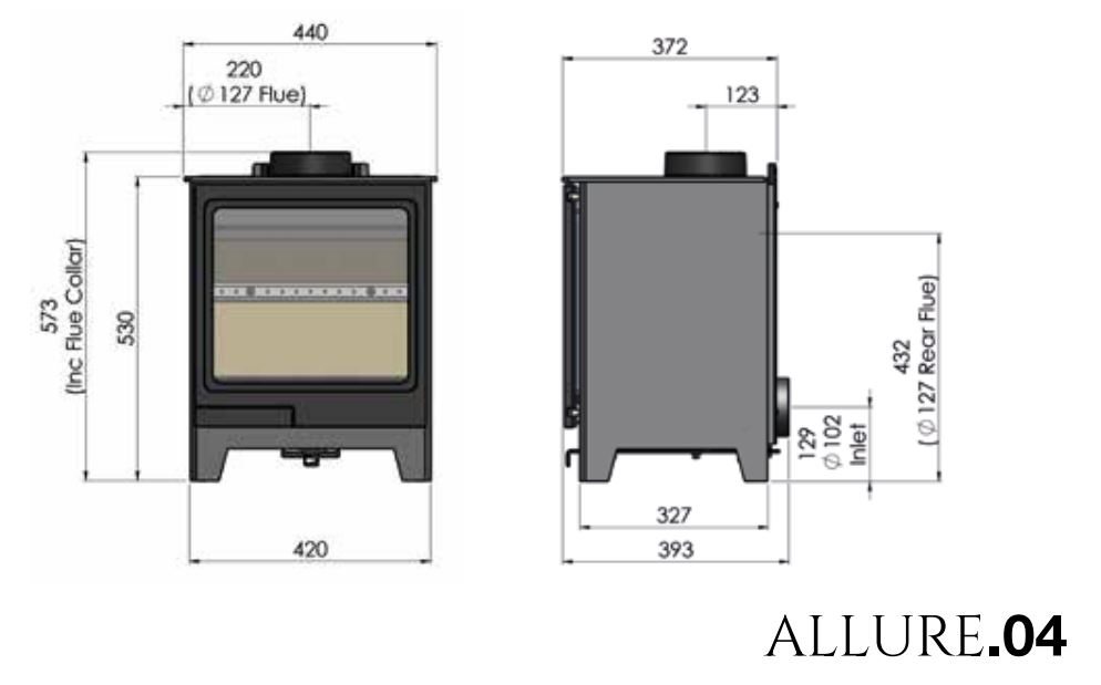 HUNTER ALLURE 4 WOODBURNING STOVE ECO DESIGN