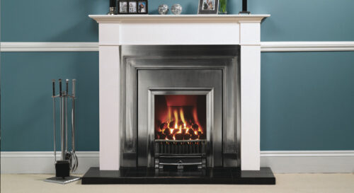 STOVAX BROMPTON, WHITE LACQUERED WOODEN MANTEL 3565W