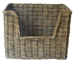 GLENWEAVE RECTANGLE BASKET WITH CUT OUT FRONT (L150 X D90 X H120CM) IN GREY