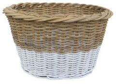 GLENWEAVE OVAL BASKET IN GREY & WHITE