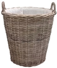 GLENWEAVE ROUND BASKET WITH EAR HANDLES AND LINER (50DIA X 50CM HIGH) IN GREY