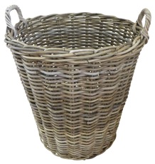GLENWEAVE ROUND BASKET WITH EAR HANDLES (50DIA X 50CM HIGH) IN GREY