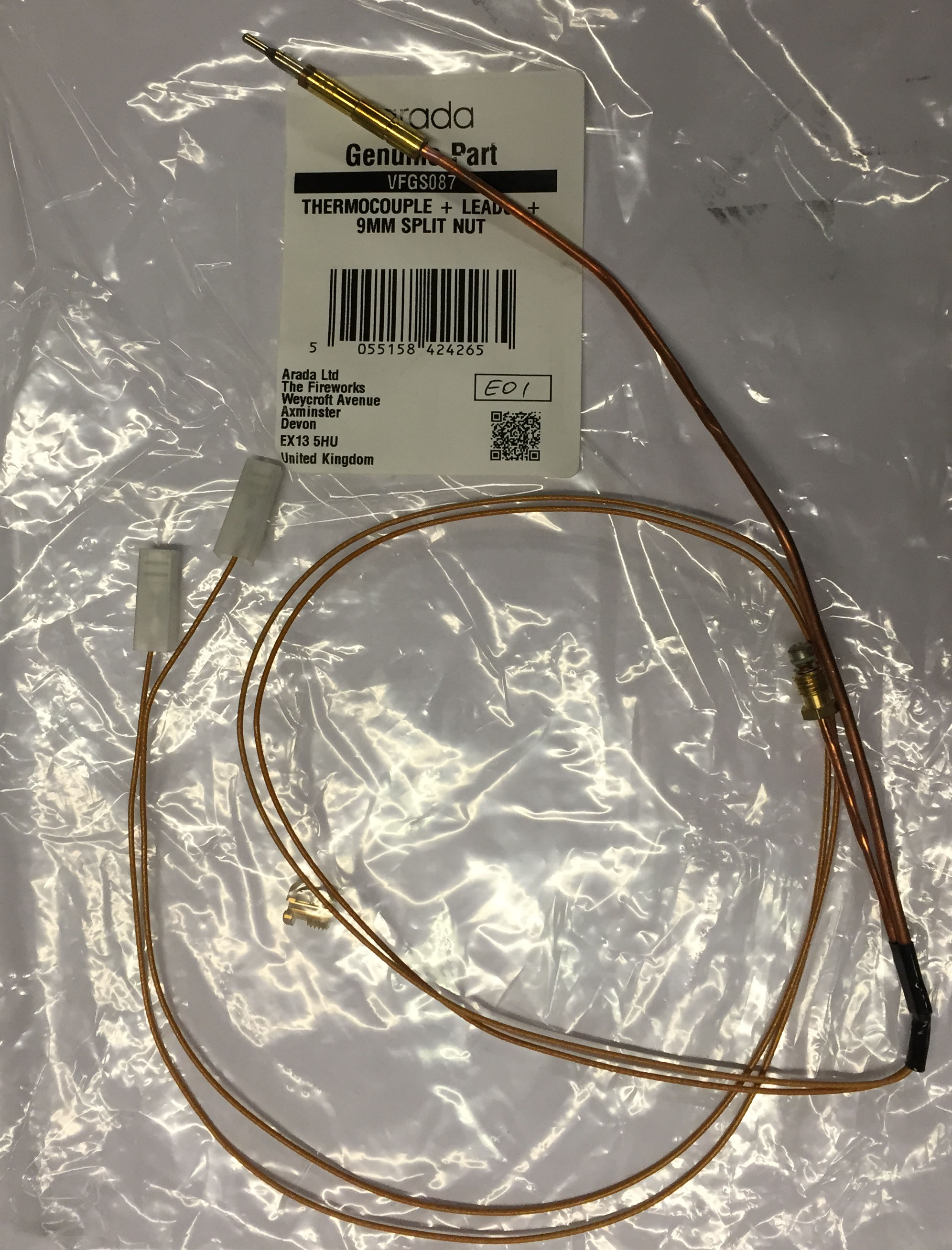 Use Vill Vfgs087 Thermocouple N G Lpg Lead 9mm Harworth Heating